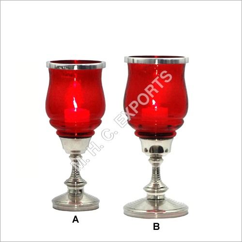 colored hurricane candle holders