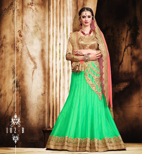 Light Green Net Lehenga Choli