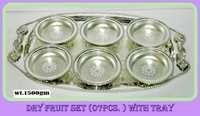 Dry Fruit Tray - Aluminum Alloy, Small To Large Size, Silver Color - Matt Finish, Durable Metal Design