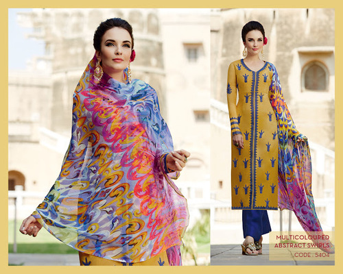 Gold Cotton Silk Palazzo Churidar Suit