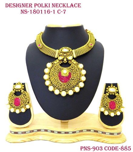 Designer Polki Necklace  Pendant Earrings