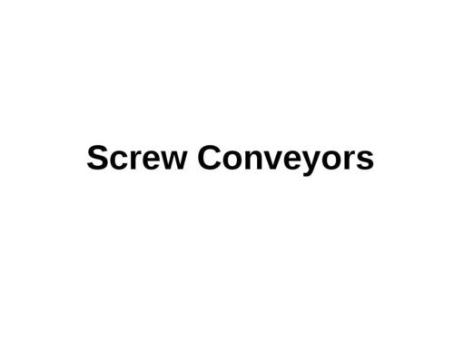 Screw Conveyors