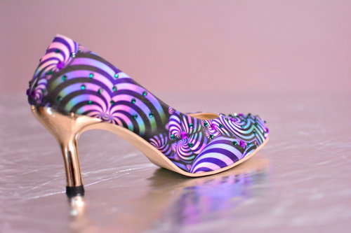 Ladies Digitally Printed Stiletto Shoes - Premium Korean Crystal Embellishments 2000+ Print Designs Available in Multiple Sizes and Materials