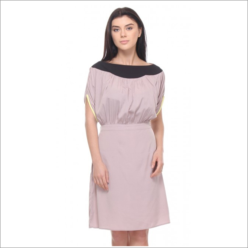 Braydon - Beige Extended shoulders Relaxed Fit Dress