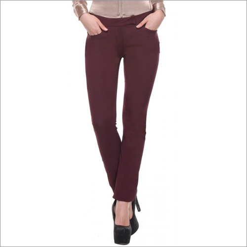 Deanne - Wine Straight Fit Trousers