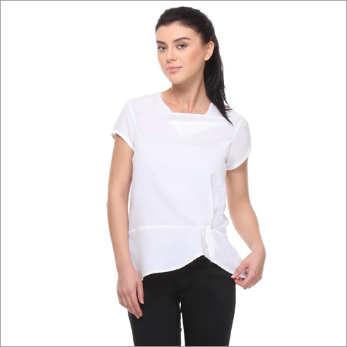 Marie - Cotton Relaxed Fit Top, White, S-XL | Cap Sleeves, Hip Length, Comfortable Stylish Design