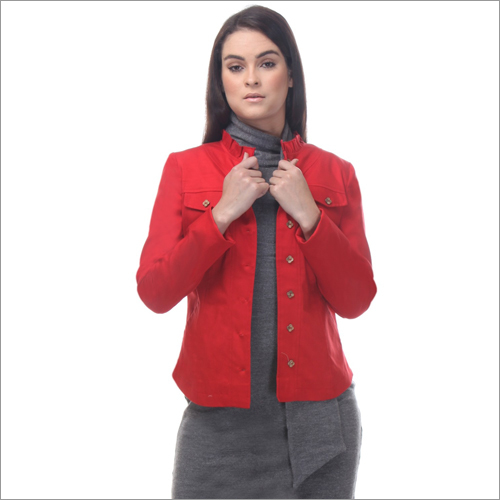 Xandra - Red Full sleeves Fitted Jacket