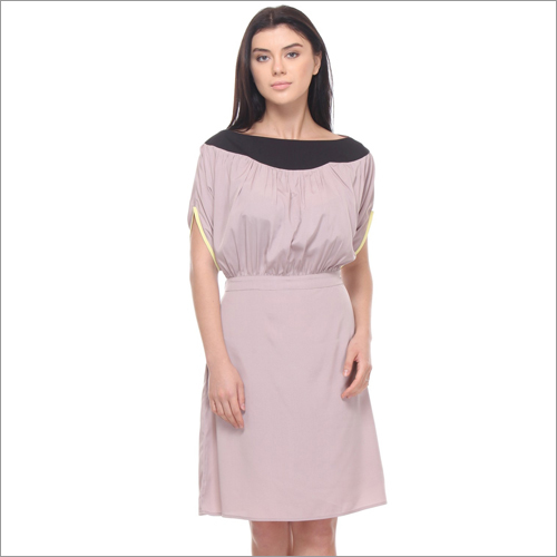 Braydon - Beige Extended shoulders Relaxed Fit Dress