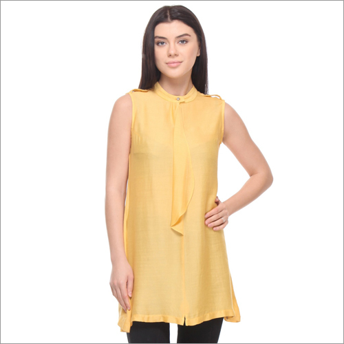 Darly - Yellow Sleeveless Relaxed Fit Dress