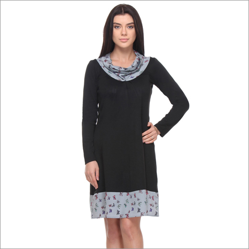 Randolph - Black Full Sleeves Relaxed Fit Dress
