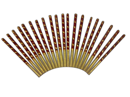 Dandiya Bandhani - Wooden Stick and Bandhani Cloth, 14.4 Inch, Maroon | Durable, Lightweight, Intricate Design