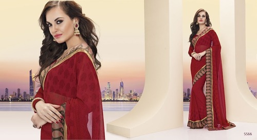 Print Work Faux Chiffon Casual Saree