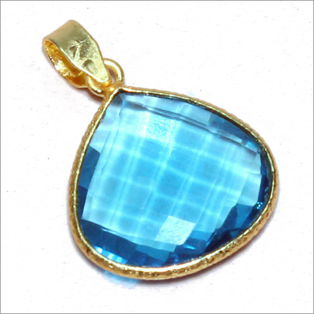Blue Topaz Hydro 925 Sterling Sliver Pendant