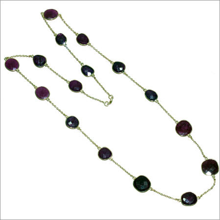 Dyed Ruby 925 Sterling Sliver Necklace Jewelry