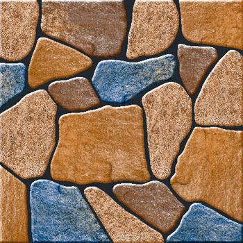 Dark Blue Orange Stone Digital Parking Tiles