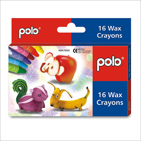 Rectangle Wax Crayons 16 Colours