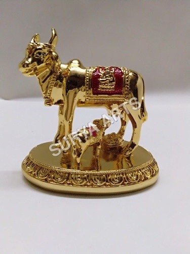 Gold Plated Cow Statue By SURYA ARTS