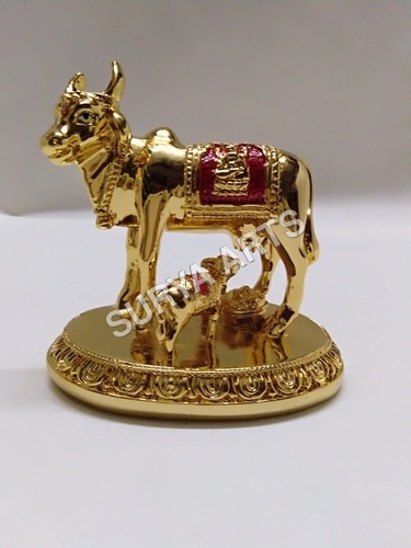 Gold Plated Cow Statue