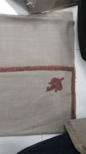 Pakistani Shawl - Wool 70x100 cm Beige, Hand-Embroidered, Soft Texture, Elegant Design, Warm Comfort