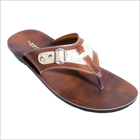 Mens Tan PU Chappal