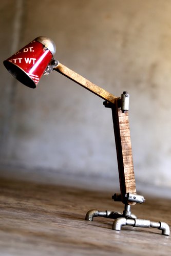Industrial wooden mix lamp