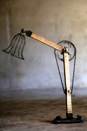 Industrial wooden mix lamp