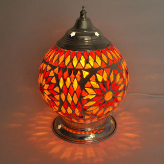 Handmade Red Mosaic Table Lamp