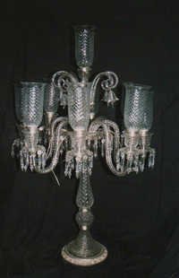 Silver Pedestal Lamp - Power Source: Electric