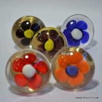 Cabinet Fancy Glass Door Knobs - Color: Red