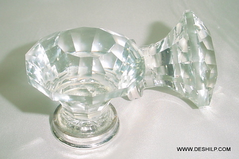 Crystal Glass Door Knob - Color: White
