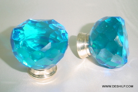 Interior Door White Blue Door Knobs - Material: Aluminum