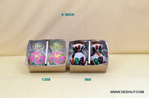 HAND PAINTED FLORAL GLASS VASE