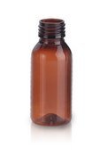 Pharmaceutical Cosmetic Bottles - 100ml PET, Amber, 5cm Diameter | Leakproof Seal, UV Resistant, Tamper Evident, Easy Dispensing