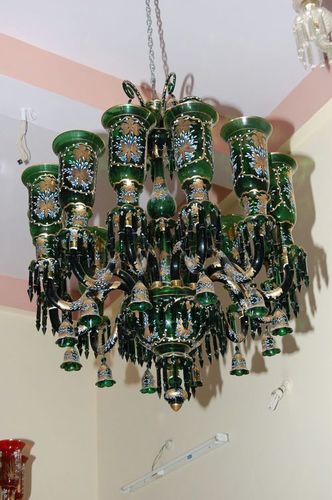 Modern Crystal Wall Hanging Light Chandelier - Color: Green