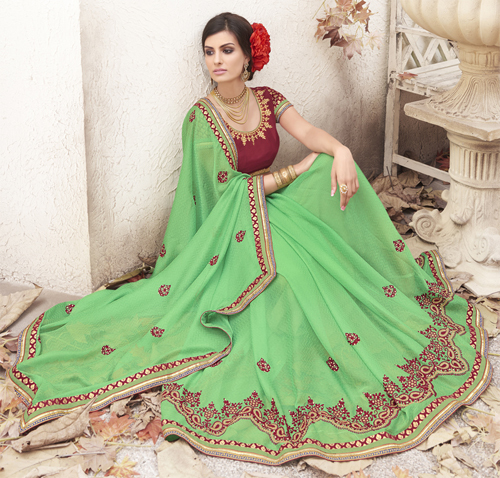 Designer Fancy Embroderied Saree