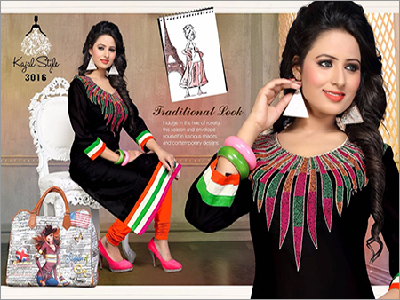 Ladies Embroidered Cotton Kurtis