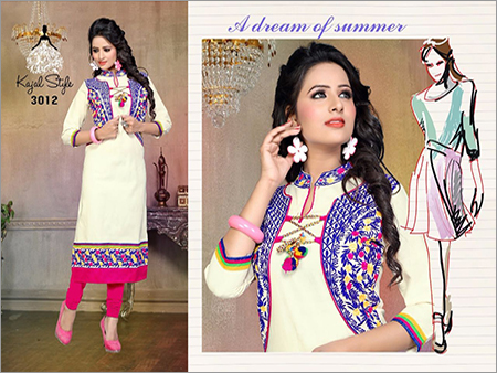 Fancy Embroidered Cotton Kurtis