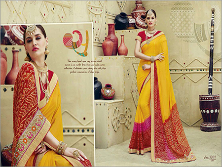 Jacquard Bandhani Sarees
