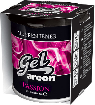 Areon Gel Passion Car Perfume 80 Grm - Gel Material, 80g, Metal Container | Long-Lasting Scent, Floral Fragrance, Elegant Design
