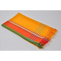 Kikoi Solid Shawls - 100% Cotton, 70x180 Cm | Vibrant Yellow, Red & Green Colors, Perfect For Women's Daily Wear, Unique Printed Pattern