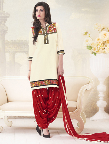 Ready to Wear Cotton Salwar Kameez With Chiffon Dupatta