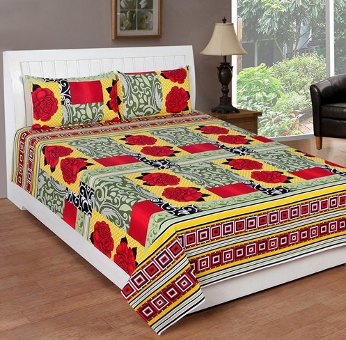 COTTON FLOWER BEDSHEET
