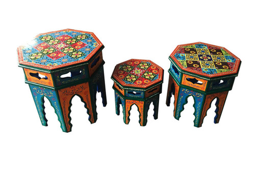 Painted Moroccan Stool