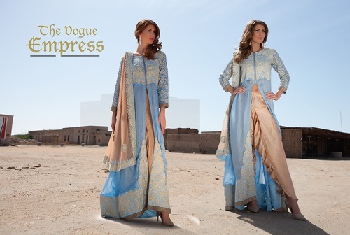 Turquoise Pure Georgette Anarkali Suit