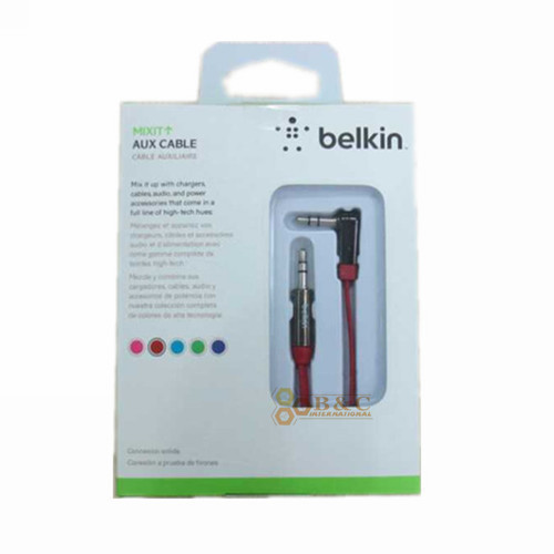 Belkin Mix it Aux - Nylon, Metal, 1m, Red | Portable Audio, Durable Cable, Easy Connection