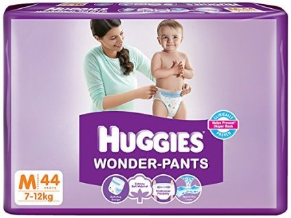 Huggies Wondor Pants - Non-Woven Fabric, Size M, 44 Count | Soft, Absorbent, Leakproof, Comfortable, Breathable, Secure Fit