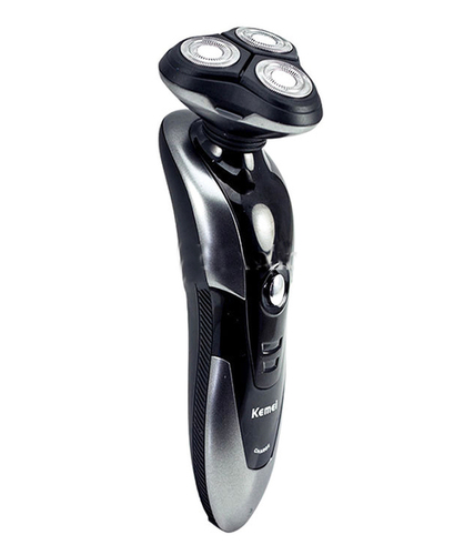 Kemei 9006 Shaver - Plastic Metal, 15 x 5 x 3 cm, Rechargeable | Cordless, Waterproof, Three Heads, Comfortable Grip