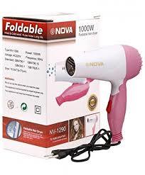 Nova Dryer NV1290 - Plastic, 17x10x20cm, 1.8m Cord | Fast Drying, Foldable Handle, 1000W Motor