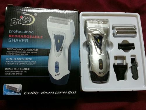 Brite Trimmer Shaver - Plastic Metal, 15x5x3 cm, Lithium-ion Battery | Cordless, Rechargeable, Multiple Attachments, Compact Design