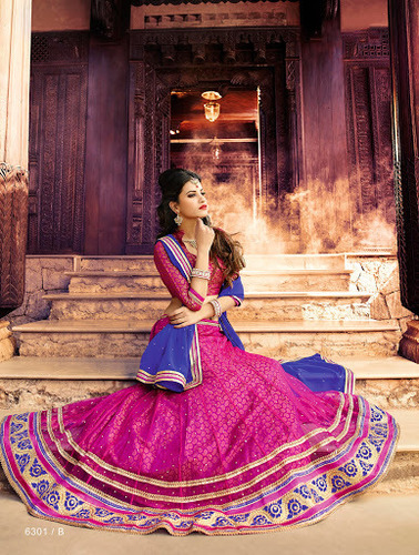 Magenta Net Lehenga Choli